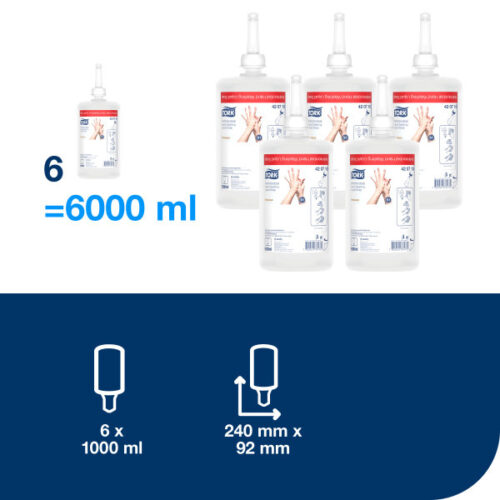 Muilas, dezinfekantas be alkoholio, Tork Antimicrobial S1, 1000 ml. - Image 2